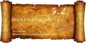 Horti László névjegykártya